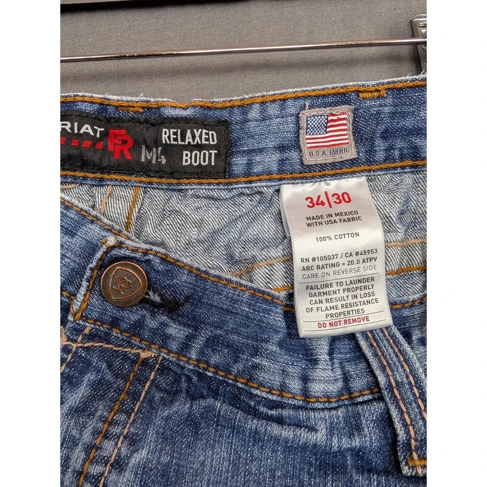 Ariat Men Jeans 34x30 Blue Denim Relax Boot Medium Wash - Picture 7 of 10